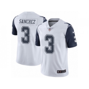Men's Nike Dallas Cowboys #3 Mark Sanchez Limited White Rush NFL Jersey