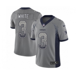 Men's Nike Dallas Cowboys #3 Mike White Limited Gray Rush Drift Fashion NFL Jersey