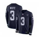 Men's Nike Dallas Cowboys #3 Mike White Limited Navy Blue Therma Long Sleeve NFL Jersey