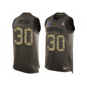Men's Nike Dallas Cowboys #30 Anthony Brown Limited Green Salute to Service Tank Top NFL Jersey
