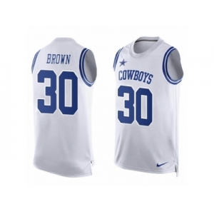 Men's Nike Dallas Cowboys #30 Anthony Brown Limited White Player Name & Number Tank Top NFL Jersey