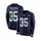 Men's Nike Dallas Cowboys #35 Kavon Frazier Limited Navy Blue Therma Long Sleeve NFL Jersey