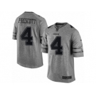 Men's Nike Dallas Cowboys #4 Dak Prescott Limited Gray Gridiron NFL Jersey