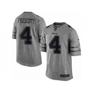 Men's Nike Dallas Cowboys #4 Dak Prescott Limited Gray Gridiron NFL Jersey
