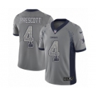 Men's Nike Dallas Cowboys #4 Dak Prescott Limited Gray Rush Drift Fashion NFL Jersey