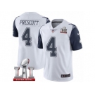 Men's Nike Dallas Cowboys #4 Dak Prescott Limited White Rush Super Bowl LI NFL Jersey