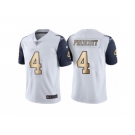 Men's Nike Dallas Cowboys #4 Dak Prescott White Gold Limited Special Color Rush Jersey