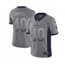 Men's Nike Dallas Cowboys #40 Bill Bates Limited Gray Rush Drift Fashion NFL Jersey