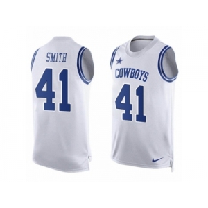 Men's Nike Dallas Cowboys #41 Keith Smith Limited White Player Name & Number Tank Top NFL Jersey