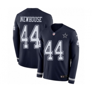 Men's Nike Dallas Cowboys #44 Robert Newhouse Limited Navy Blue Therma Long Sleeve NFL Jersey