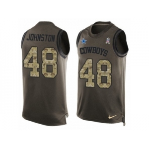 Men's Nike Dallas Cowboys #48 Daryl Johnston Limited Green Salute to Service Tank Top NFL Jersey