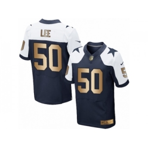 Men's Nike Dallas Cowboys #50 Sean Lee Limited  Navy Gold Throwback Alternate NFL Jersey