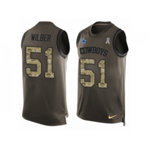 Men's Nike Dallas Cowboys #51 Kyle Wilber Limited Green Salute to Service Tank Top NFL Jersey