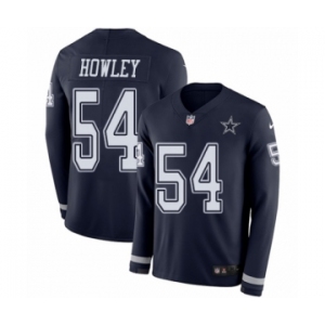 Men's Nike Dallas Cowboys #54 Chuck Howley Limited Navy Blue Therma Long Sleeve NFL Jersey