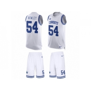 Men's Nike Dallas Cowboys #54 Chuck Howley Limited White Tank Top Suit NFL Jersey