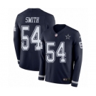 Men's Nike Dallas Cowboys #54 Jaylon Smith Limited Navy Blue Therma Long Sleeve NFL Jersey