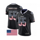 Men's Nike Dallas Cowboys #55 Leighton Vander Esch Limited Black Rush USA Flag NFL Jersey