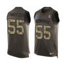 Men's Nike Dallas Cowboys #55 Leighton Vander Esch Limited Green Salute to Service Tank Top NFL Jersey