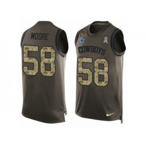 Men's Nike Dallas Cowboys #58 Damontre Moore Limited Green Salute to Service Tank Top NFL Jersey
