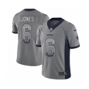 Men's Nike Dallas Cowboys #6 Chris Jones Limited Gray Rush Drift Fashion NFL Jersey