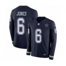 Men's Nike Dallas Cowboys #6 Chris Jones Limited Navy Blue Therma Long Sleeve NFL Jersey