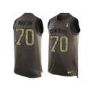 Men's Nike Dallas Cowboys #70 Zack Martin Limited Green Salute to Service Tank Top NFL Jersey