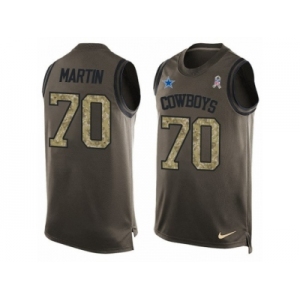 Men's Nike Dallas Cowboys #70 Zack Martin Limited Green Salute to Service Tank Top NFL Jersey