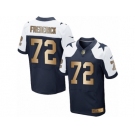 Men's Nike Dallas Cowboys #72 Travis Frederick Limited  Navy Gold Throwback Alternate NFL Jersey