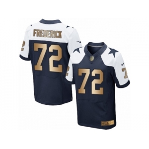 Men's Nike Dallas Cowboys #72 Travis Frederick Limited  Navy Gold Throwback Alternate NFL Jersey