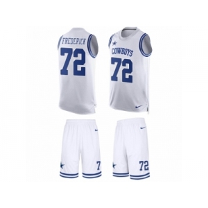 Men's Nike Dallas Cowboys #72 Travis Frederick Limited White Tank Top Suit NFL Jersey