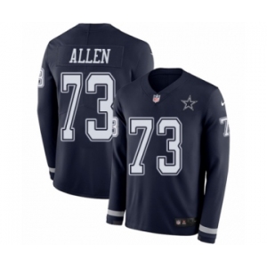 Men's Nike Dallas Cowboys #73 Larry Allen Limited Navy Blue Therma Long Sleeve NFL Jersey