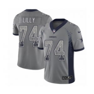 Men's Nike Dallas Cowboys #74 Bob Lilly Limited Gray Rush Drift Fashion NFL Jersey