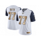 Men's Nike Dallas Cowboys #77 Tyron Smith Limited White Gold Rush NFL Jersey