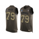 Men's Nike Dallas Cowboys #79 Chaz Green Limited Green Salute to Service Tank Top NFL Jersey