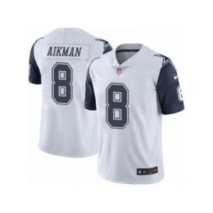 Men's Nike Dallas Cowboys #8 Troy Aikman White Stitched NFL Limited Rush Jersey