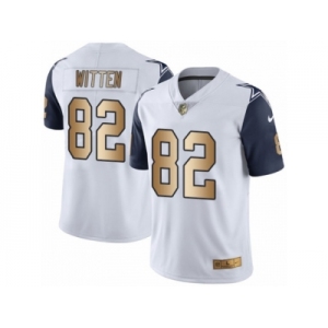 Men's Nike Dallas Cowboys #82 Jason Witten Limited White Gold Rush NFL Jersey