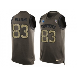 Men's Nike Dallas Cowboys #83 Terrance Williams Limited Green Salute to Service Tank Top NFL Jersey