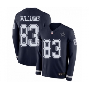 Men's Nike Dallas Cowboys #83 Terrance Williams Limited Navy Blue Therma Long Sleeve NFL Jersey