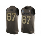 Men's Nike Dallas Cowboys #87 Geoff Swaim Limited Green Salute to Service Tank Top NFL Jersey