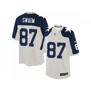 Men's Nike Dallas Cowboys #87 Geoff Swaim Limited White Throwback Alternate NFL Jersey