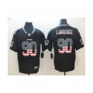 Men's Nike Dallas Cowboys #90 Demarcus Lawrence Limited Black Rush USA Flag NFL Jersey