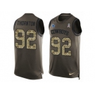 Men's Nike Dallas Cowboys #92 Cedric Thornton Limited Green Salute to Service Tank Top NFL Jersey