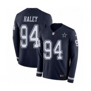 Men's Nike Dallas Cowboys #94 Charles Haley Limited Navy Blue Therma Long Sleeve NFL Jersey