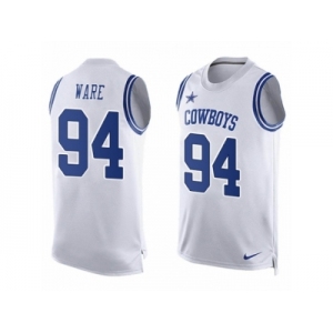 Men's Nike Dallas Cowboys #94 DeMarcus Ware Limited White Player Name & Number Tank Top NFL Jersey