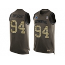 Men's Nike Dallas Cowboys #94 Randy Gregory Limited Green Salute to Service Tank Top NFL Jersey