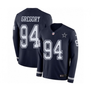 Men's Nike Dallas Cowboys #94 Randy Gregory Limited Navy Blue Therma Long Sleeve NFL Jersey