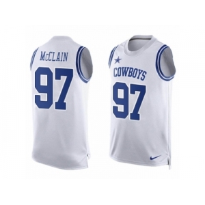 Men's Nike Dallas Cowboys #97 Terrell McClain Limited White Player Name & Number Tank Top NFL Jersey