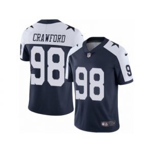 Men's Nike Dallas Cowboys #98 Tyrone Crawford Vapor Untouchable Limited Navy Blue Throwback Alternate NFL Jersey