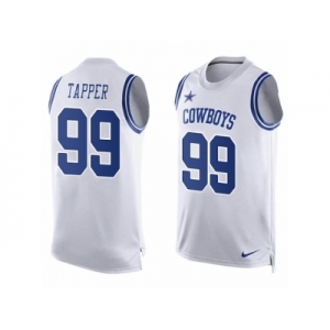 Men's Nike Dallas Cowboys #99 Charles Tapper Limited White Player Name & Number Tank Top NFL Jersey