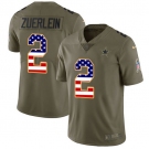 Nike Cowboys #2 Greg Zuerlein Olive USA Flag Men's Stitched NFL Limited 2017 Salute To Service Jersey